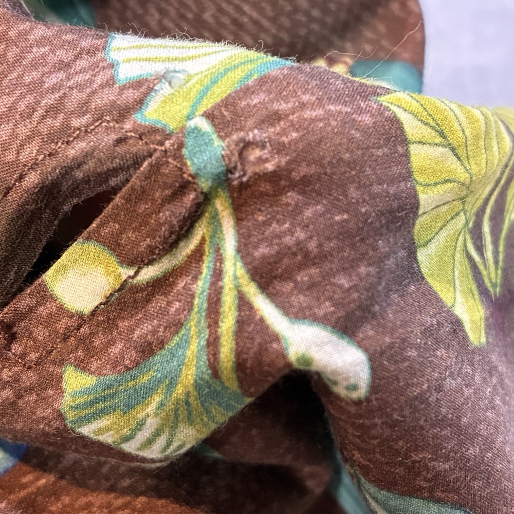 J.McLaughlin Silk Cotton Butterfly Ginkgo Maxi Dress Brown Floral XL NO BELT - Picture 14 of 14